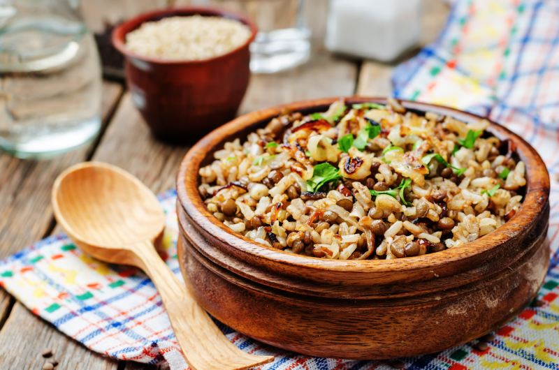 Arroz com Lentilha e Sardinha